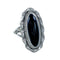 Native American Onyx Sterling Silver Ring Size 8-1/2 JX130909